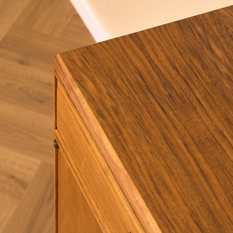 Swedish sideboard in walnut by Bertil Fridhagen for Bodafors, model 'Fasett'