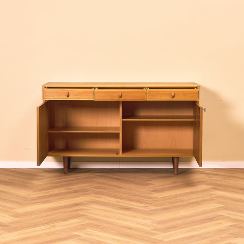Swedish sideboard in walnut by Bertil Fridhagen for Bodafors, model 'Fasett'