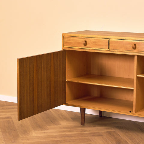 Swedish sideboard in walnut by Bertil Fridhagen for Bodafors, model 'Fasett'
