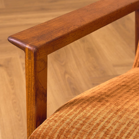 Svensk fåtölj och pall i teak av Kock Möbler AB, Malmö