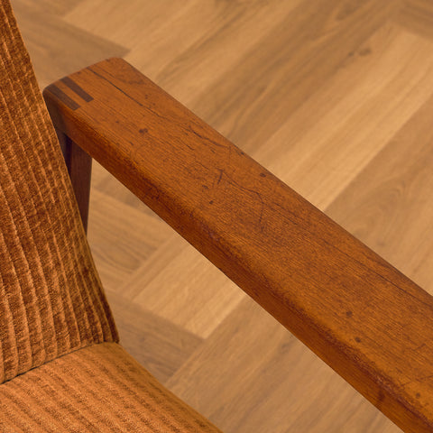 Svensk fåtölj och pall i teak av Kock Möbler AB, Malmö