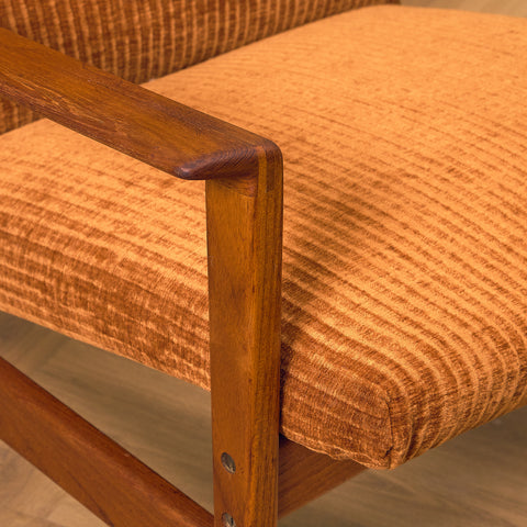 Svensk fåtölj och pall i teak av Kock Möbler AB, Malmö