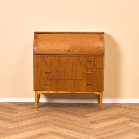 Swedish secretary with pull-out in teak by Egon Ostergaard for SMI