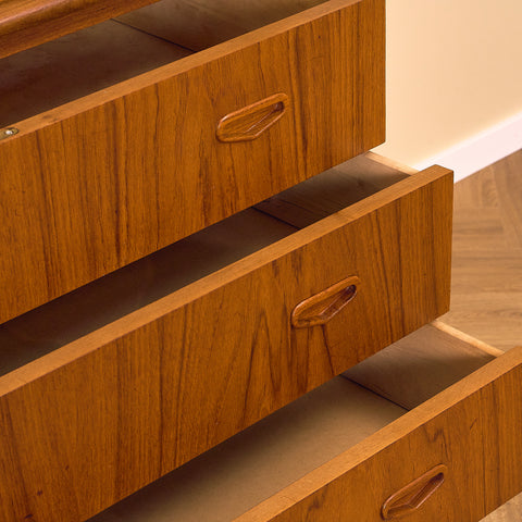 Swedish secretary with pull-out in teak by Egon Ostergaard for SMI