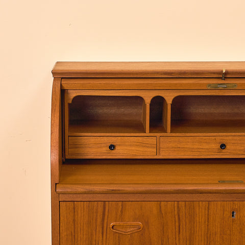 Swedish secretary with pull-out in teak by Egon Ostergaard for SMI