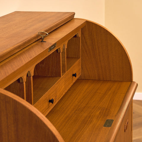 Swedish secretary with pull-out in teak by Egon Ostergaard for SMI