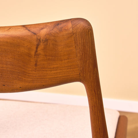 Danish set of 6 dining chairs "Boomerang" in solid teak by Alfred Christensen for Slagelse Møbelværk