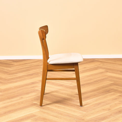 Danska matstolar i teak och bok från Findahl Møbelfabrik, modell 'Møsbol'