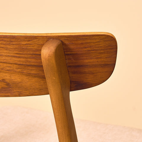 Danska matstolar i teak och bok från Findahl Møbelfabrik, modell 'Møsbol'