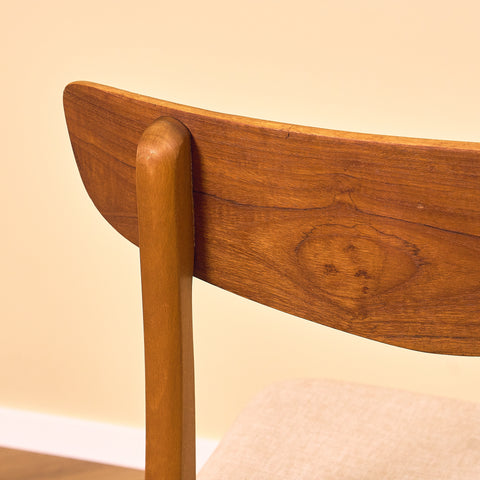 Danska matstolar i teak och bok från Findahl Møbelfabrik, modell 'Møsbol'