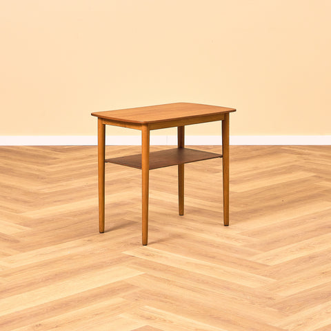Side table in teak and beech