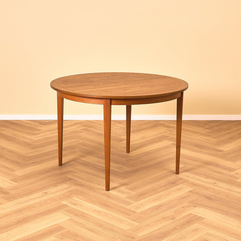 Swedish round dining table in teak