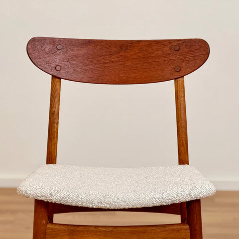 Single chair in teak & solid oak