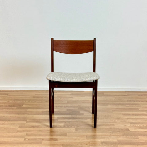 Single dining chair in walnut and teak