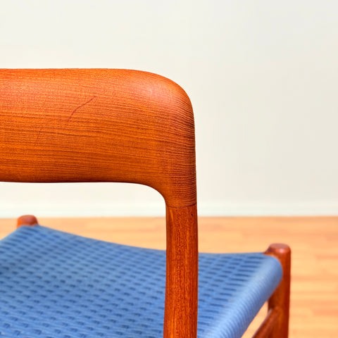 Danish set of 4 dining chairs in solid teak, 'model 75' by Niels O. Moller