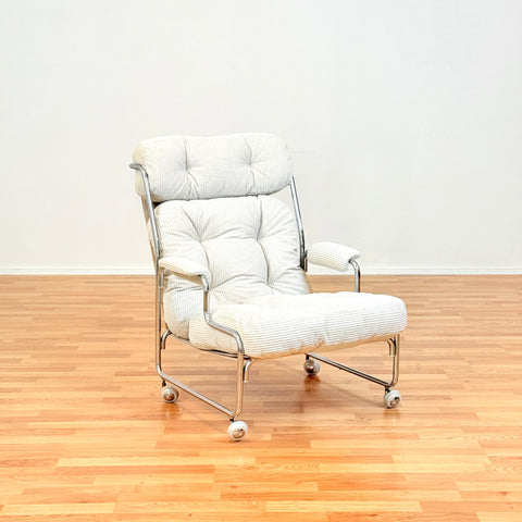 70´s chrome armchairs with wheels