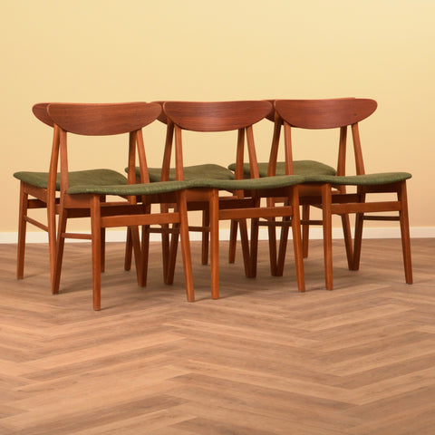 Danish dining chairs in teak & beech by Farstrup, model '210'