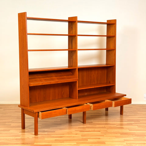Swedish bookshelf in teak, 1950s-60s