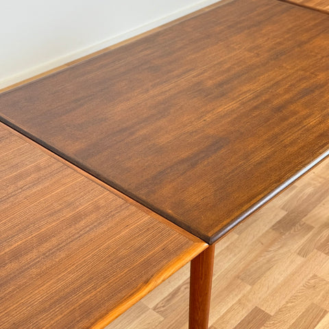 Dining table with 2 ext, Denmark, stained teak