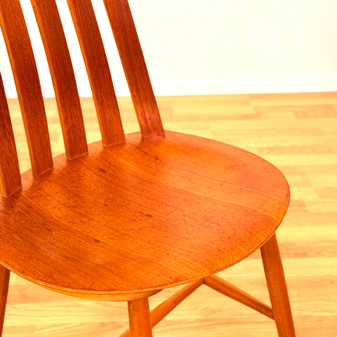 Swedish dining chairs in teak & beech by Jan Hallberg for Edsbyverken, model 'Tallåsen'