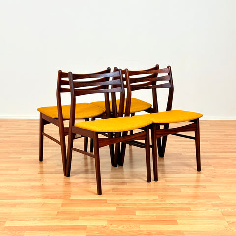 Danish dining chairs in Santos rosewood & beech, model 68 by Faldsled Chairs & Furniture Factory