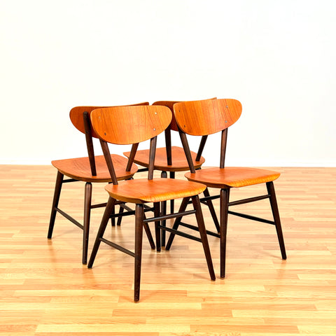 Swedish set of 4 dining chairs in teak by Bröderna Wigells Stolfabrik
