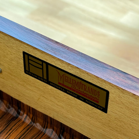 Bedside table with drawers and brass handle