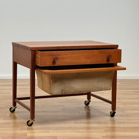 Danish teak sewing cart, 1960s