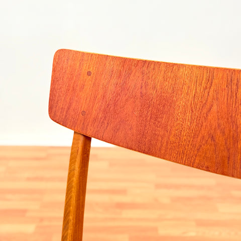 Danish set of 6 dining chairs in teak and beech