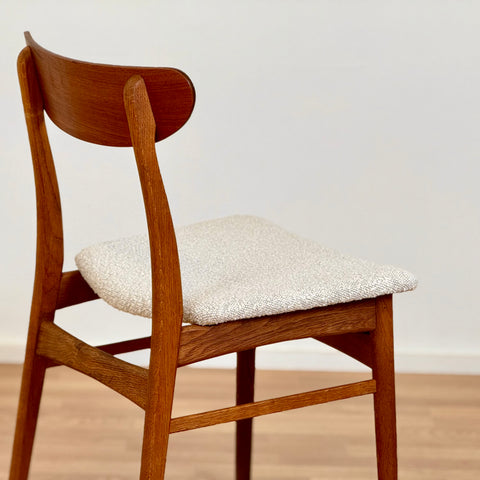 Single chair in teak & solid oak