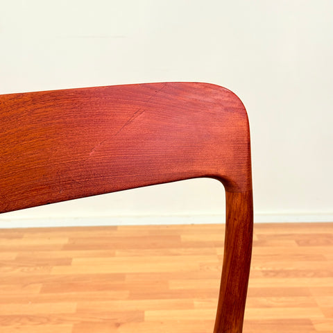 Danish set of 4 dining chairs in solid teak, 'model 75' by Niels O. Moller