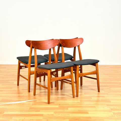 Danish dining chairs in teak & beech by Farstrup