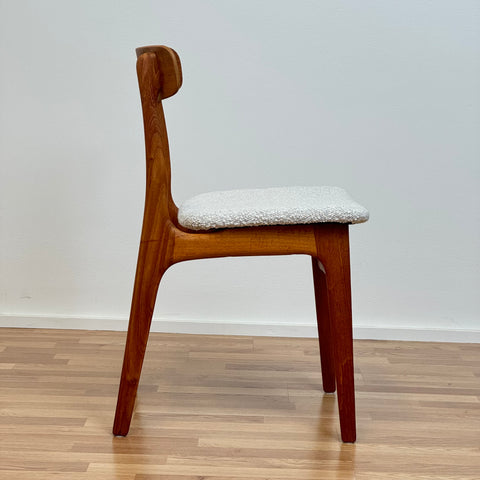 Set of 4 dining chairs, solid oak & teak