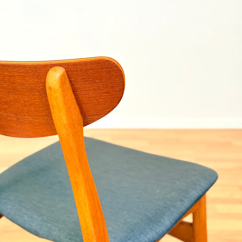 Danish dining chairs in teak & beech by Farstrup