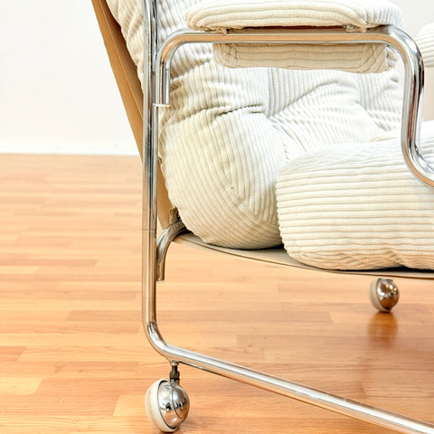 70´s chrome armchairs with wheels