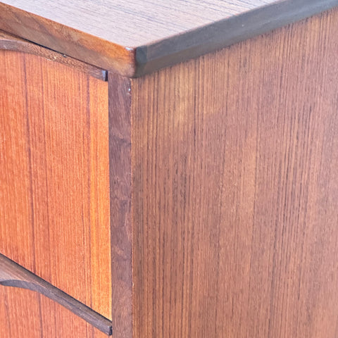 Vintage Danish chest of drawers in teak, 1950-60s.