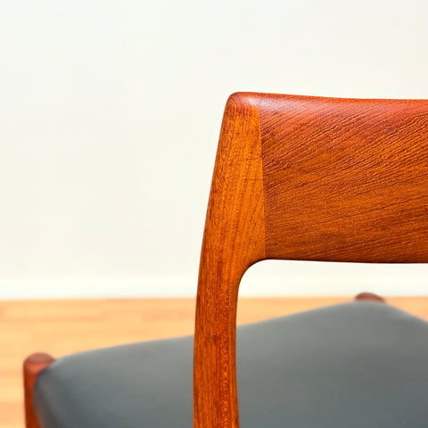 Danish dining chairs in solid teak by Niels Otto Møller, model 77