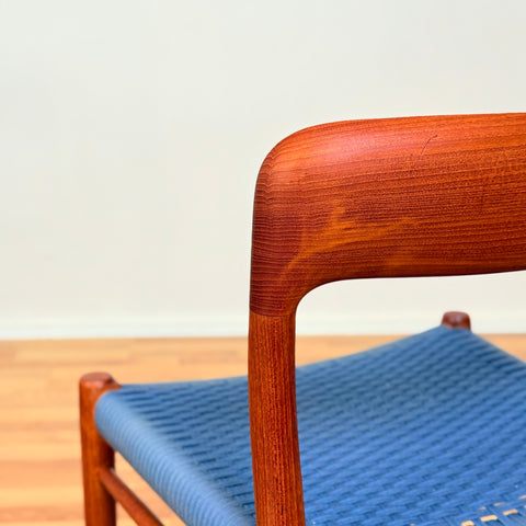 Danish set of 4 dining chairs in solid teak, 'model 75' by Niels O. Moller