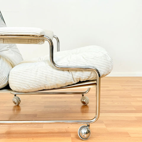 70´s chrome armchairs with wheels