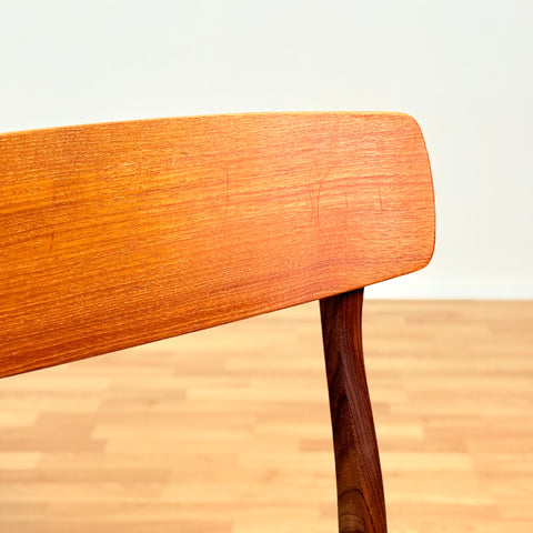 Reserved Danish dining chairs in teak & walnut