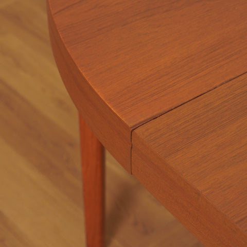 Swedish round dining table in teak by Skaraborgs Möbelindustri in Tibro