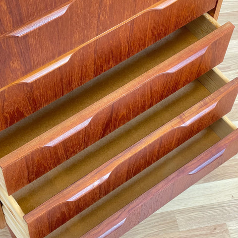 Chest of drawers, teak, Denmark 1950s-60s.