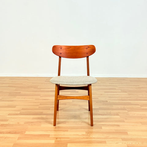 Danish set of 6 dining chairs in teak & oak