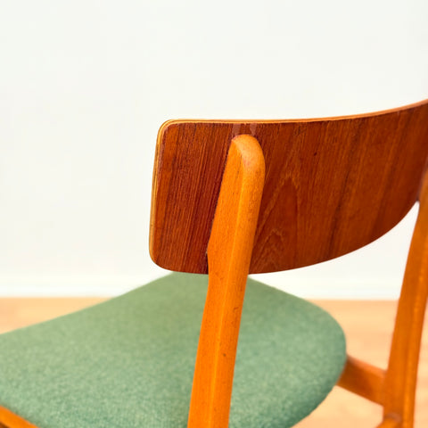 Danish set of 6 dining chairs in teak and beech