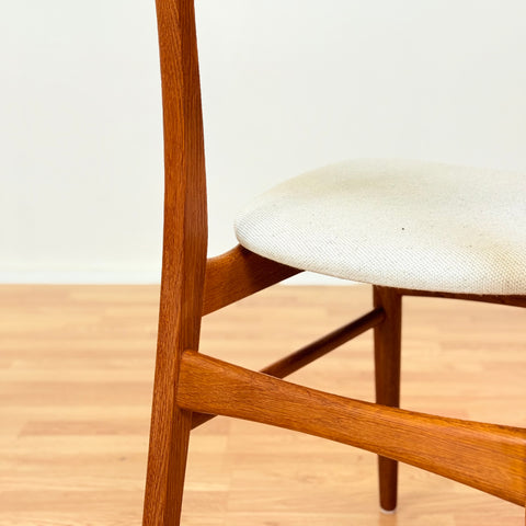 Danish set of 6 dining chairs in teak&oak