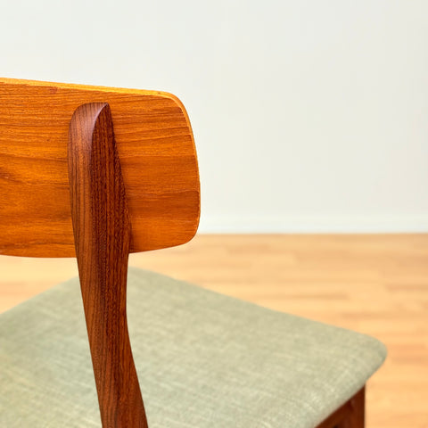 Reserved Danish dining chairs in teak & walnut