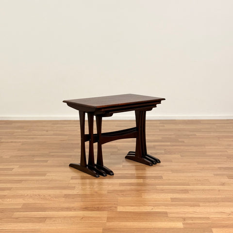 Set of 3 nest of tables in Santos rosewood, 1950s-60s Denmark