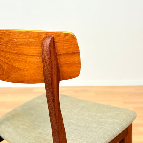 Reserved Danish dining chairs in teak & walnut