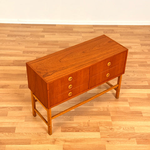 Chest of drawers in teak & beech, 1950s-60s, Sweden