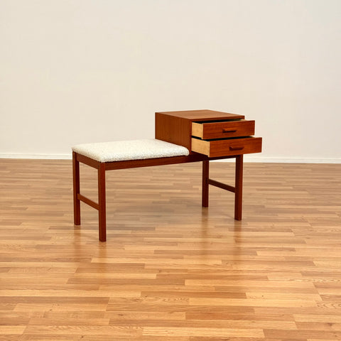 Hall bench in teak, 1950s-60s, Sweden